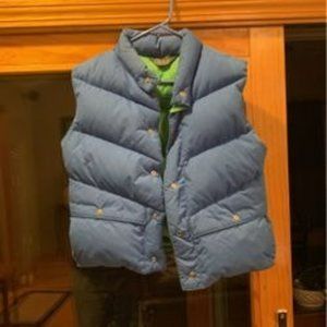 womens CB blue down ski vest. size medium